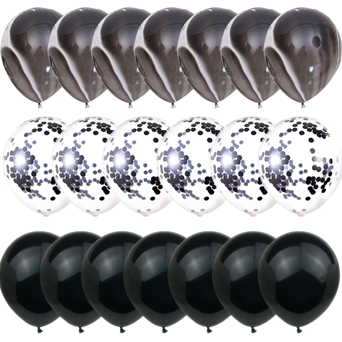 블루 세트 마노 대리석 풍선 실버 색종이 풍선 웨딩 발렌타인데이 베이비 샤워 생일 파티 장식, 40 피스