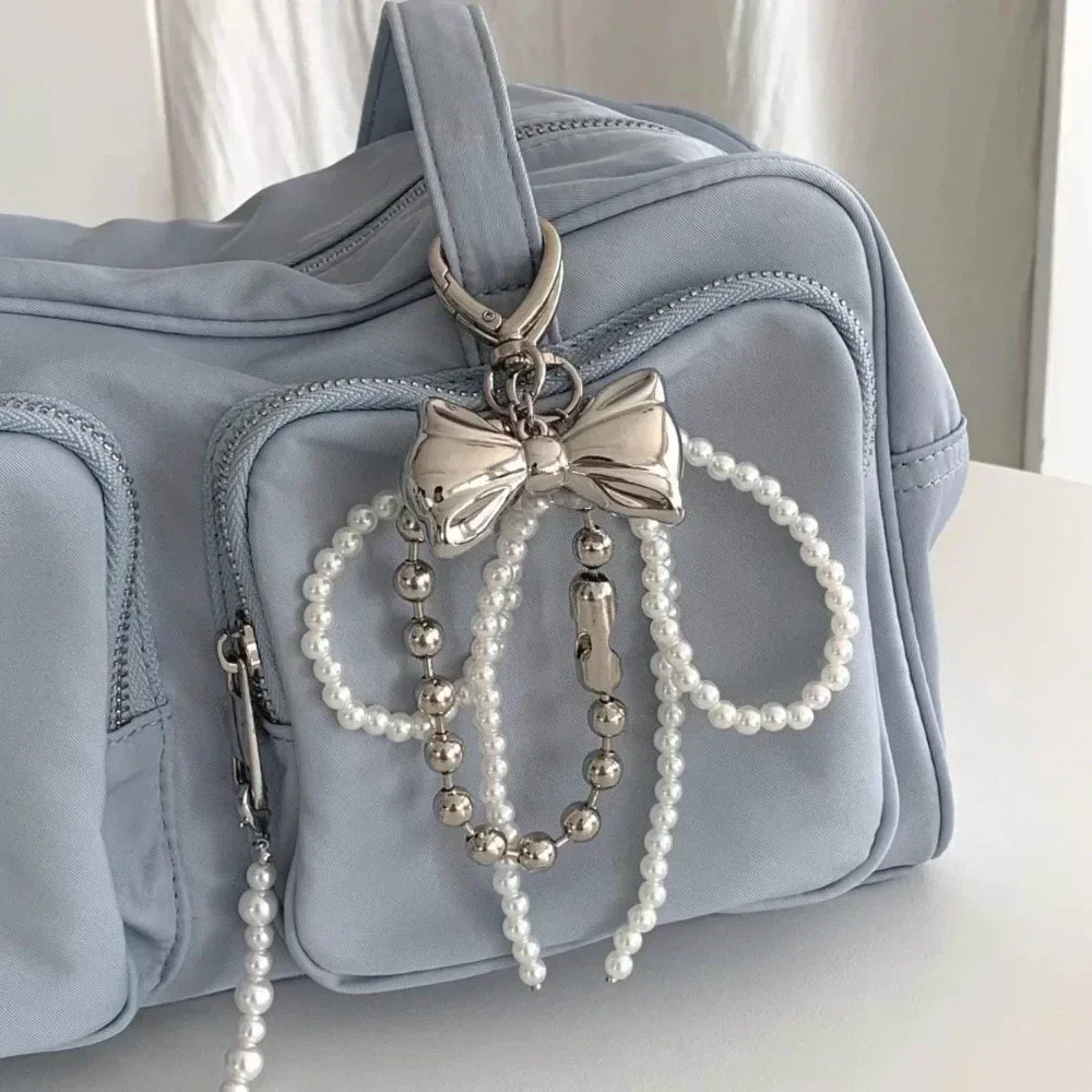 우아한 스위트 비즈 진주 나비매듭 키체인, 하트 펜던트 키링, Y2K 미적 키체인 거치대, 소녀 가방 펜던트 액세서리 title=우아한 스위트 비즈 진주 나비매듭 키체인, 하트 펜던트 키링, Y2K 미적 키체인 거치대, 소녀 가방 펜던트 액세서리