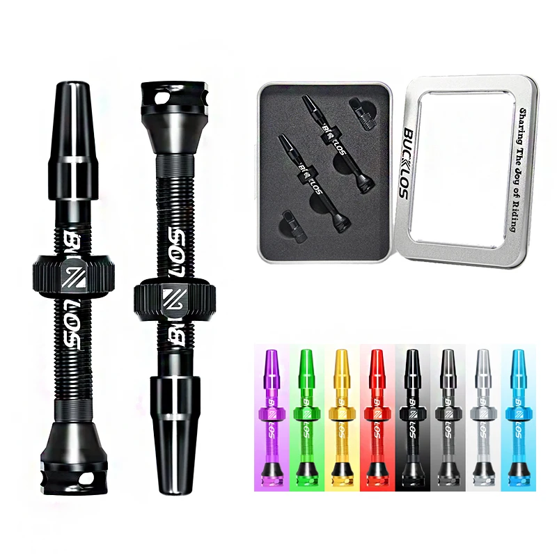 BUCKLOS 자전거 튜브리스 밸브, 알루미늄 합금 프레스타 니플, 로드 MTB 자전거용 탈착식 코어 에어 밸브, 40mm, 44mm, 55mm, 60mm, 65mm, 80mm, 100mm title=BUCKLOS 자전거 튜브리스 밸브, 알루미늄 합금 프레스타 니플, 로드 MTB 자전거용 탈착식 코어 에어 밸브, 40mm, 44mm, 55mm, 60mm, 65mm, 80mm, 100mm