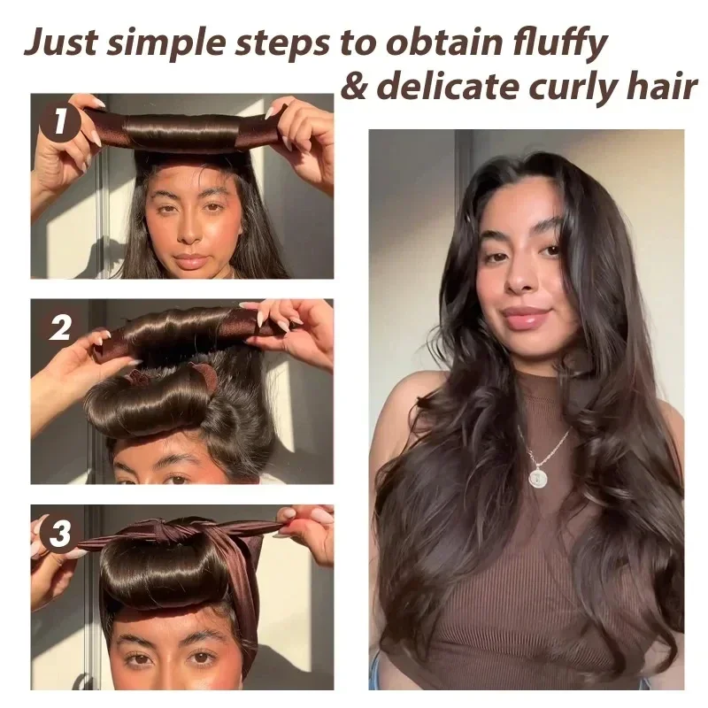 스카프가 달린 무열 컬링 로드 헤드밴드, 부드러운 헤어 컬러, 열 없는 헤어 롤러, 잠자는 게으른 컬, 유연한 로드, 헤어 스타일링 도구