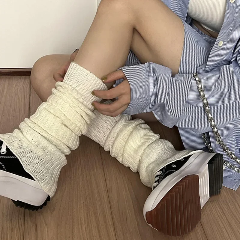 여성용 스위트 일본 로리타 레그 워머, 발목 워머, 고딕 긴 양말, 얇은 니트 코스프레 힙 양말, Y2K, 57cm