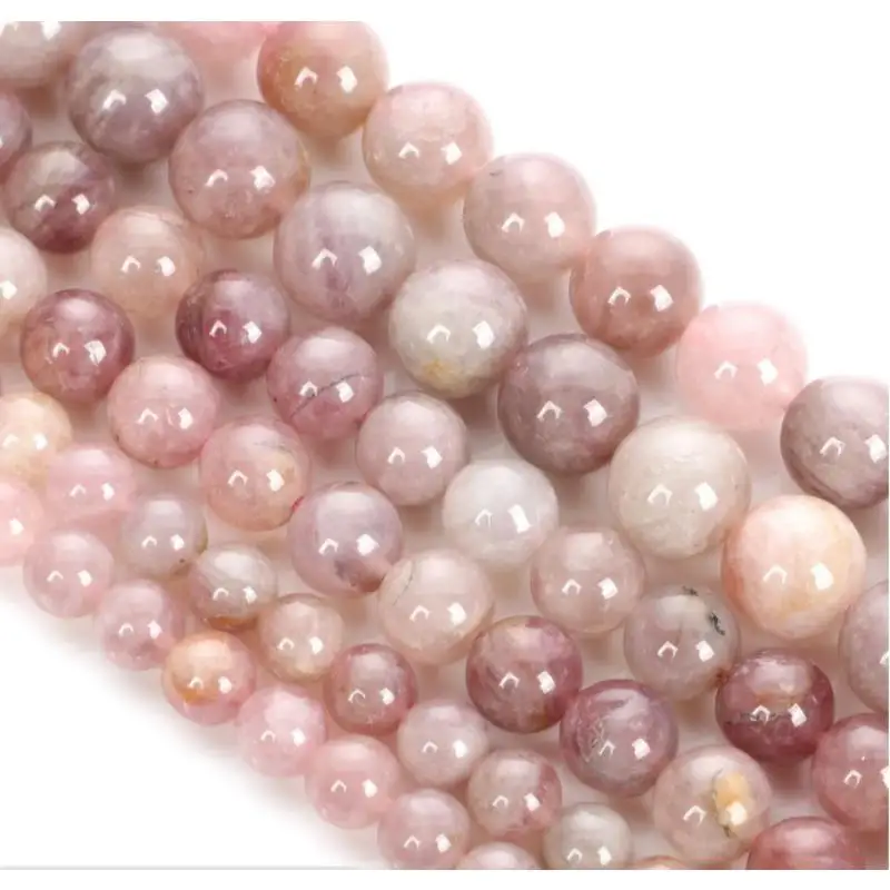 천연 스톤 핑크 오팔 참 루즈 비즈, DIY 라운드 비즈, 쥬얼리 액세서리, 패션