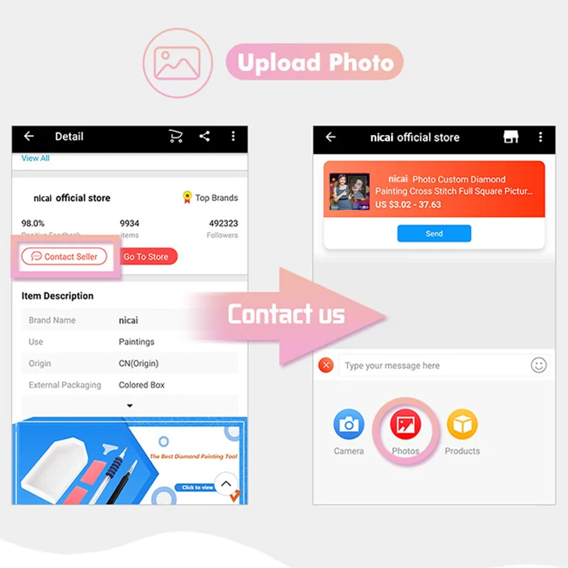 NICAI 사진 커스텀 다이아몬드 페인팅 5D DIY 라인석 사진, 풀 스퀘어 라운드 다이아몬드 자수 세일, 홈 데코 선물