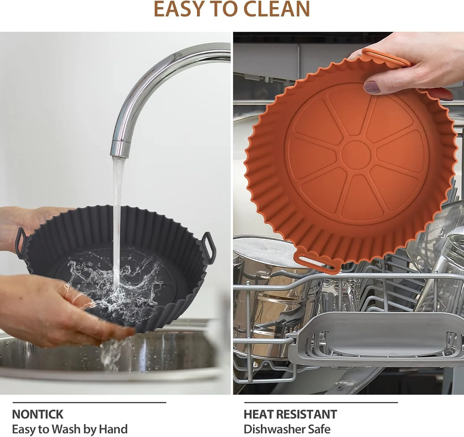 에어프라이어 실리콘 바구니, 재사용 가능한 베이킹 트레이, 에어프라이어 피자용 실리콘 몰드, 프라이드 치킨 바구니, 에어프라이어 라이너 액세서리