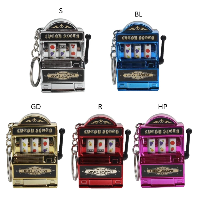 미니 카지노 럭키 참 잭팟 키체인, 핸드백 참 펜던트 슬롯 머신 키체인, 여성 및 남성용 노벨티 선물