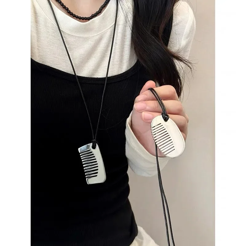 LATS 여성용 개성 있는 빗 펜던트 목걸이, 2024 트렌드, 신상 섬세한 디자인, 쥬얼리 패션 액세서리