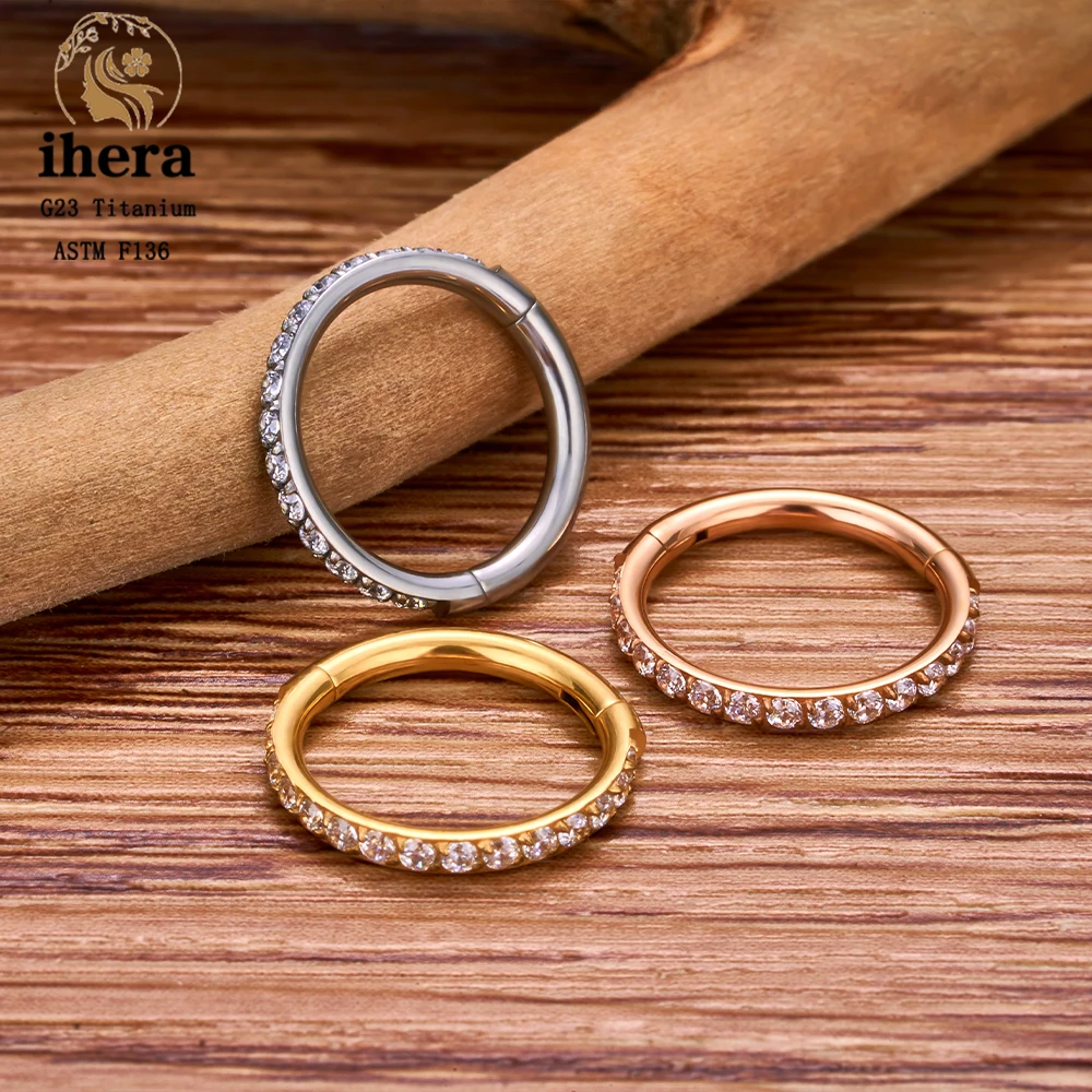 G23 티타늄 코 링 중격 클리커 귀 연골 이주 나선 Daith 귀걸이 고리, 16G 18G CZ 바디 피어싱 쥬얼리, 1 개 10 개