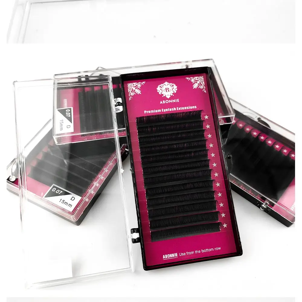 Abonnie 모든 사이즈 B/C/D/J 컬 클래식 개별 속눈썹 확장 밍크 속눈썹 트레이 러시아어 볼륨 매트 속눈썹
