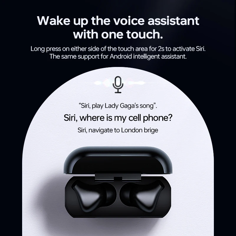 ZQB A3 TWS 무선 블루투스 이어폰, 노이즈 캔슬링 오버 이어 헤드셋, 터치 스포츠 헤드셋, 마이크 포함, HD 통화 방수