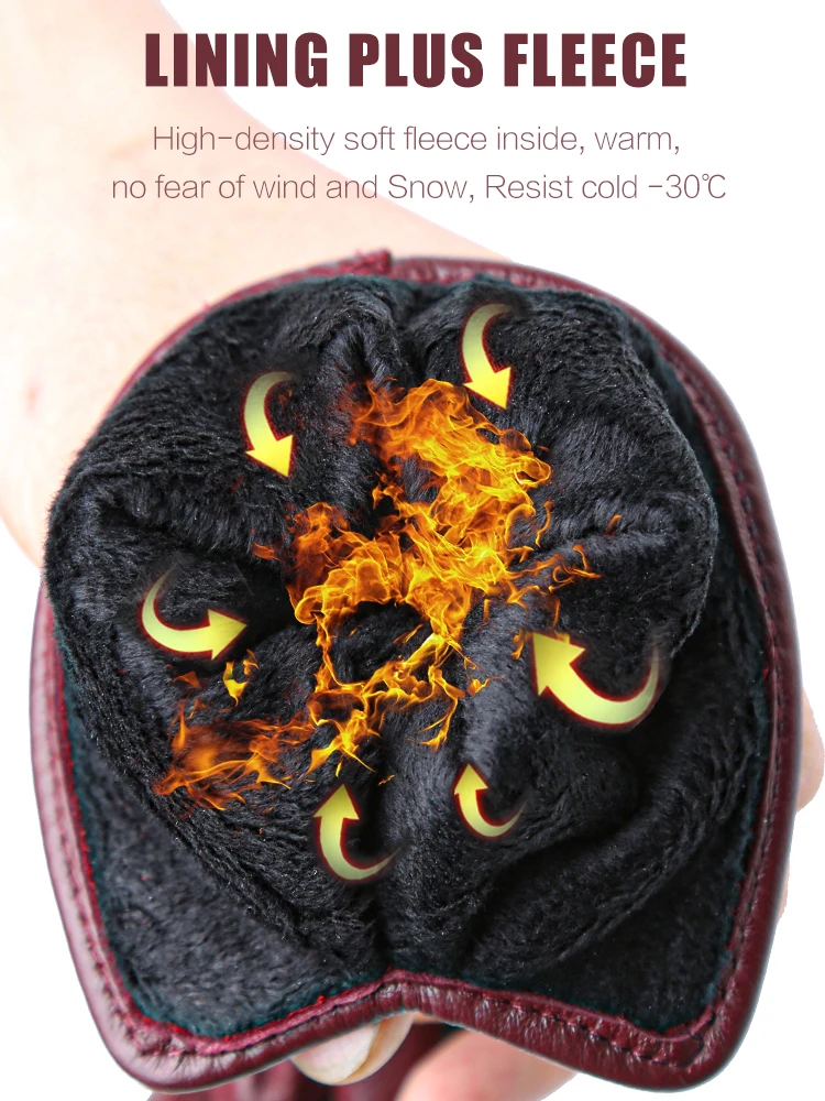 양모 장갑 겨울 따뜻한 플러스 벨벳 짧은 얇은 터치 스크린 운전 색상 여성용 가죽 장갑, 좋은 품질-2226