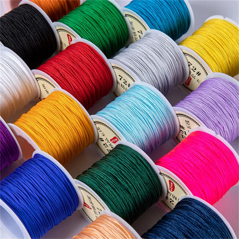 10 미터 0.8mm 나일론 스레드 코드 Macrame 로프 팔찌 DIY Tassels에 대 한 땋은 문자열 구슬 문자열 쥬얼리 액세서리 만들기