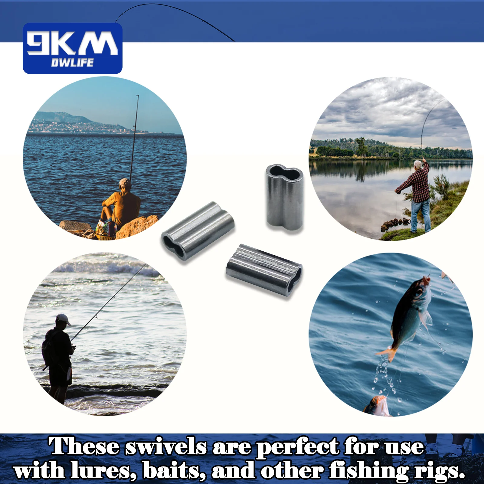 낚시 와이어 튜브 황동 낚시 싱글 더블 배럴 크림핑 슬리브 낚싯줄 액세서리, 낚시 튜브 커넥터, 50 ~ 200 피스