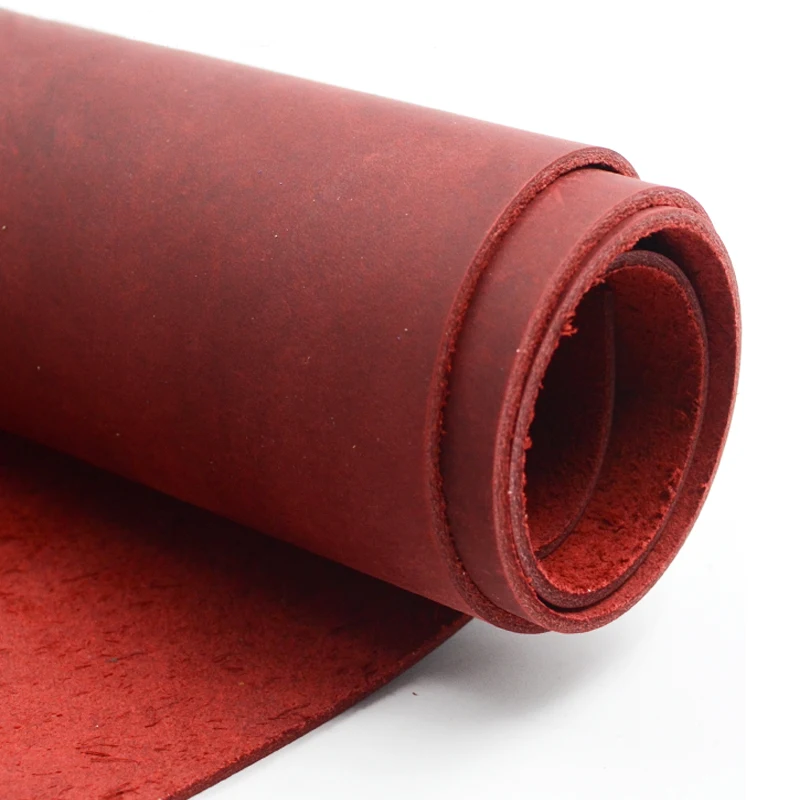 크레이지 호스 가죽 소재 DIY 핸드 레더 공예, 빈티지 오일 무두질 가죽 조각, 풀업 소가죽, 첫 번째 가죽 레이어