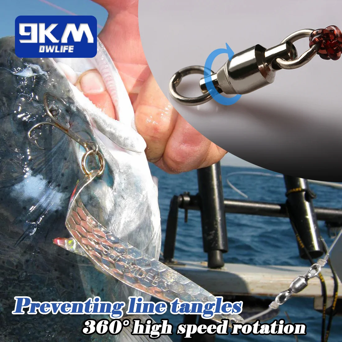 20~100 팩 볼 베어링 회전 솔리드 링 스테인리스강 낚시 연결고리 담수 해수 낚시 끌낚기 미끼 루어용