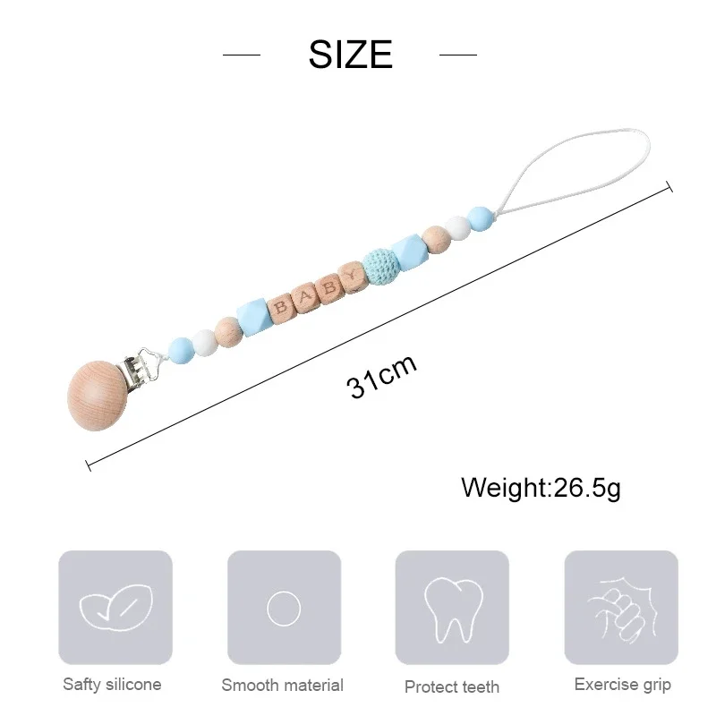아기 젖꼭지 클립 맞춤형 이름 치아 장난감, 더미 젖꼭지 홀더, 체인 클립, 아기 액세서리, 맞춤형 신생아 선물, 신제품