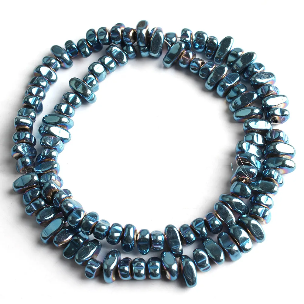 천연 매트 KC 골드 도금 적철광 스톤 불규칙한 자갈 느슨한 스페이서 비즈 쥬얼리 만들기 DIY 페르시 팔찌, 15 인치