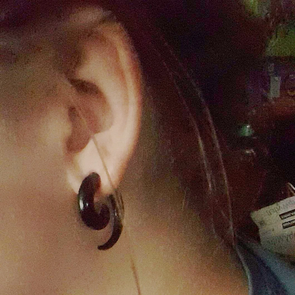 아크릴 블랙 이어 나선형 확장기 이어 플러그, 나선형 이어 피어싱 스트레처 바디 쥬얼리, 1.2mm-24mm 피어싱 쥬얼리, 1 쌍
