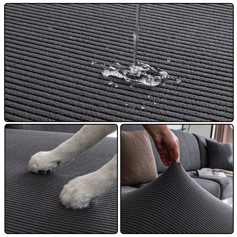 럭셔리 조절 가능 탄성 소파 커버, 방수 소파 커버, 거실 소파 시트 커버, 1 2 3 4 인승 l 모양 풀 세트