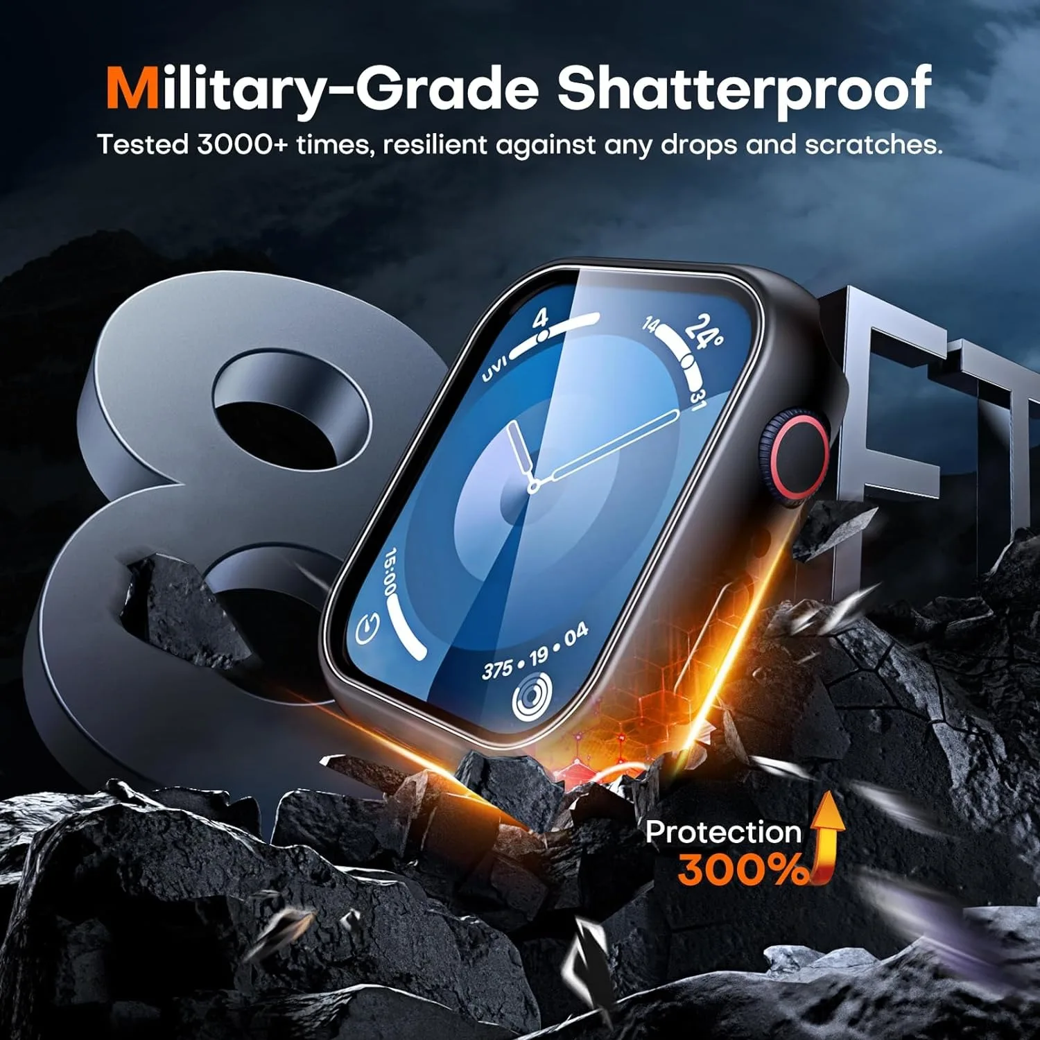 애플 워치용 강화 유리 및 케이스, 아이워치 시리즈 10, 9, 8, 7, 6, SE 5 용 스크린 보호대 액세서리, 46mm, 44mm, 45mm, 41mm, 40mm, 42mm