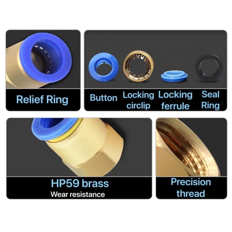 공압 공기 커넥터 피팅 PC/PCF/SL/PB/PX/PL 10mm 12mm 14mm 16 스레드 M5 3/4