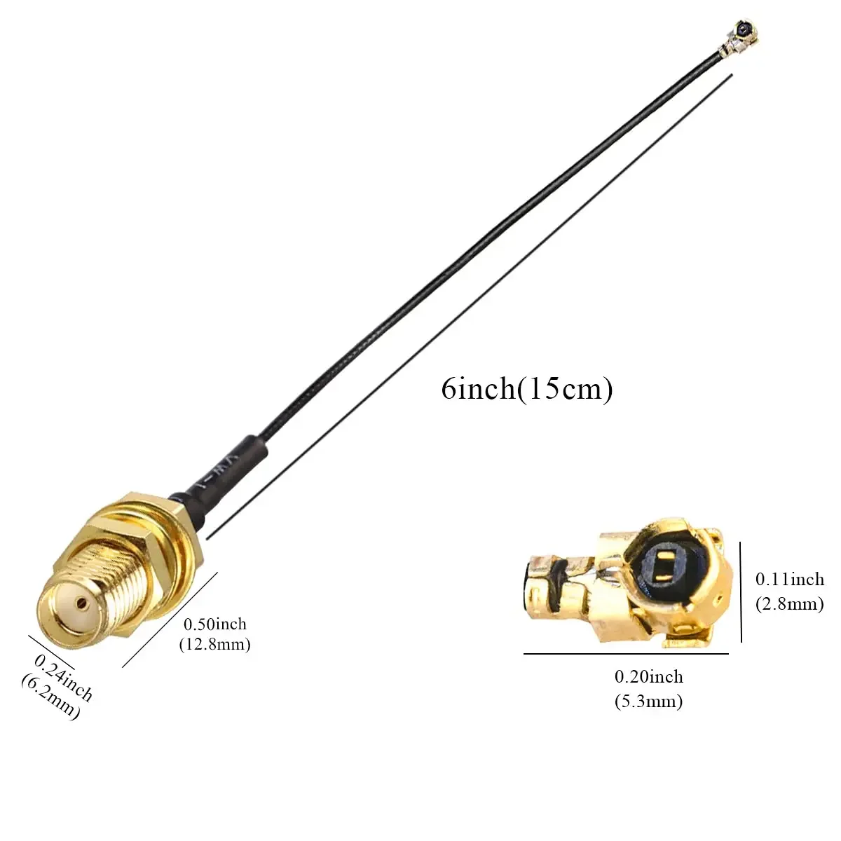 5pcs IPX UFL-SMA 연장 피그테일 케이블 SMA 암-IPX RF 어댑터 케이블 1.13mm IPX-SMA 암 연장 케이블