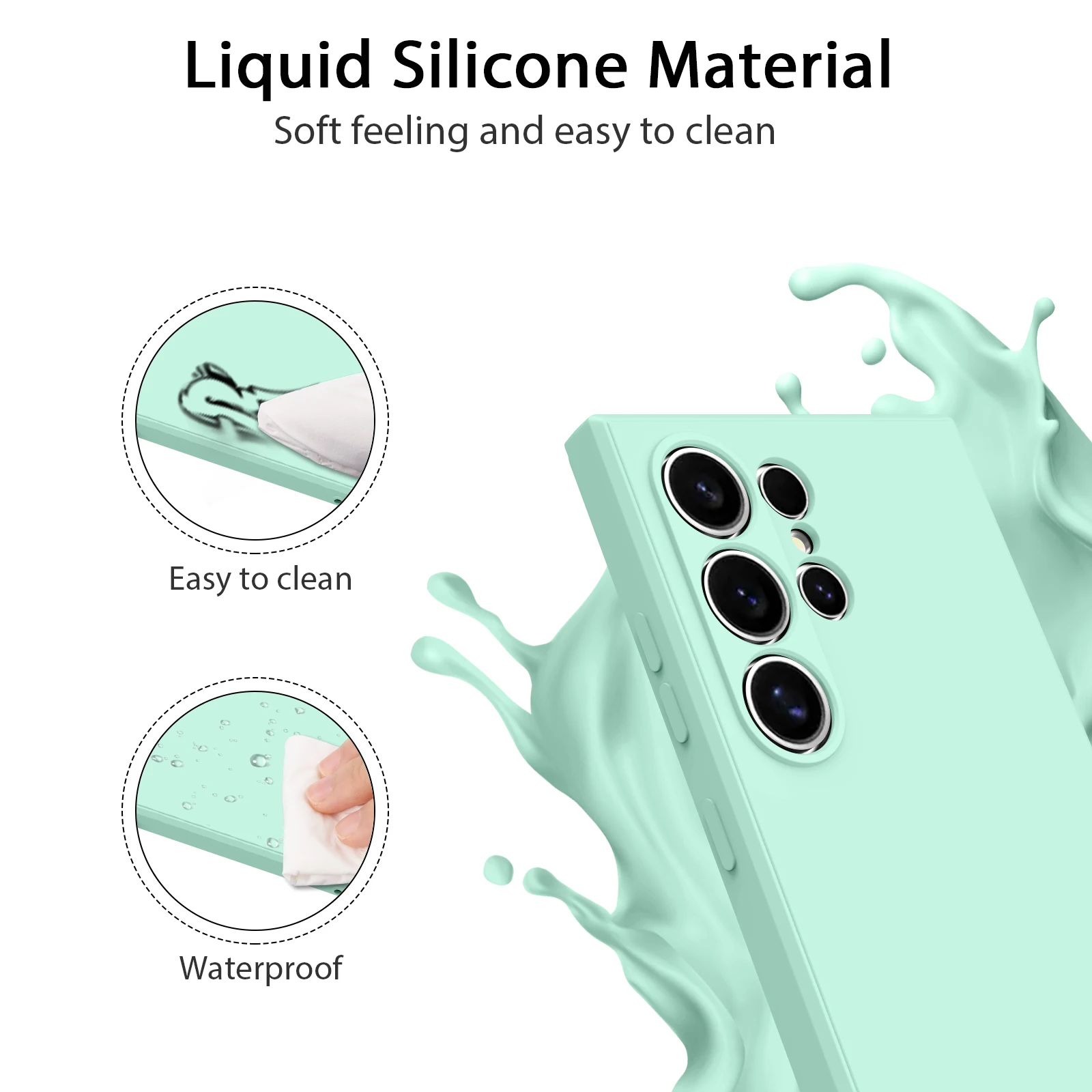 삼성 갤럭시 S24 울트라용 소프트 실리콘 휴대폰 케이스, 충격 방지 보호 커버, 휴대폰 액세서리