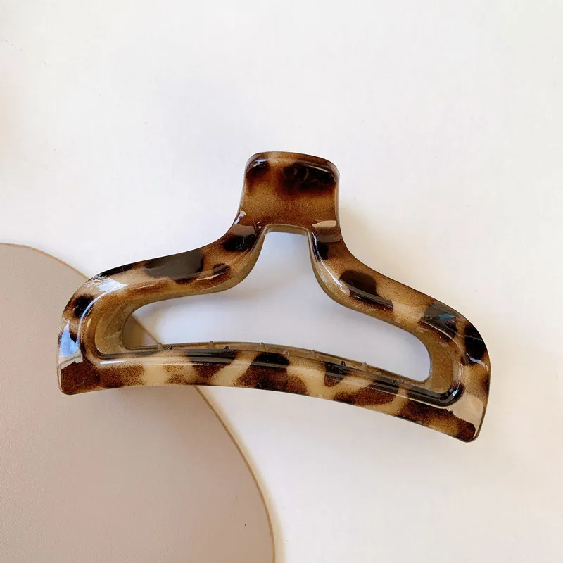 Bilandi 우아한 표범 인쇄 수지 잡아 클립 큰 아세테이트 헤어 클립 헤어 핀 여자 헤어 액세서리 헤어 스타일 만들기