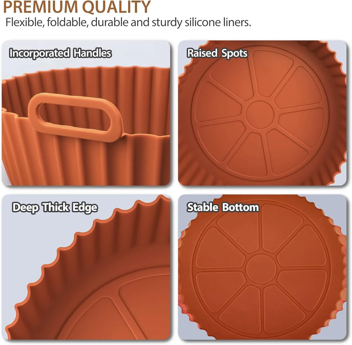 에어프라이어 실리콘 바구니, 재사용 가능한 베이킹 트레이, 에어프라이어 피자용 실리콘 몰드, 프라이드 치킨 바구니, 에어프라이어 라이너 액세서리