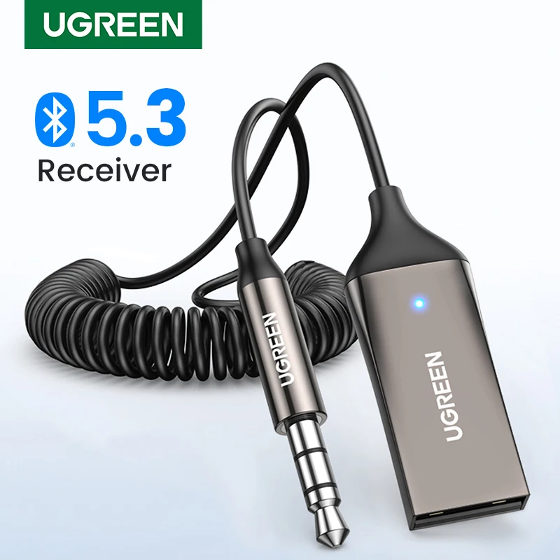 UGREEN 블루투스 5.3 핸즈프리 어댑터, AUX 음악 내비게이션, 스트리밍 마이크, 통화, 자동차, 3.5mm title=UGREEN 블루투스 5.3 핸즈프리 어댑터, AUX 음악 내비게이션, 스트리밍 마이크, 통화, 자동차, 3.5mm 
