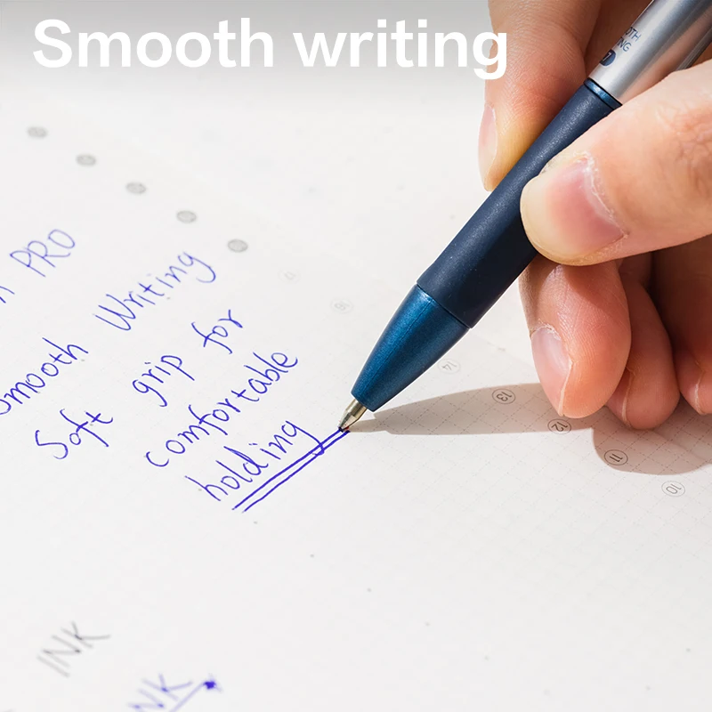 델리 볼펜 젤 펜, 부드러운 필기 0.35mm, 0.5mm, 0.7mm, 미세 포인트 블랙 블루 잉크 리필, 학용품 문구, 12 개