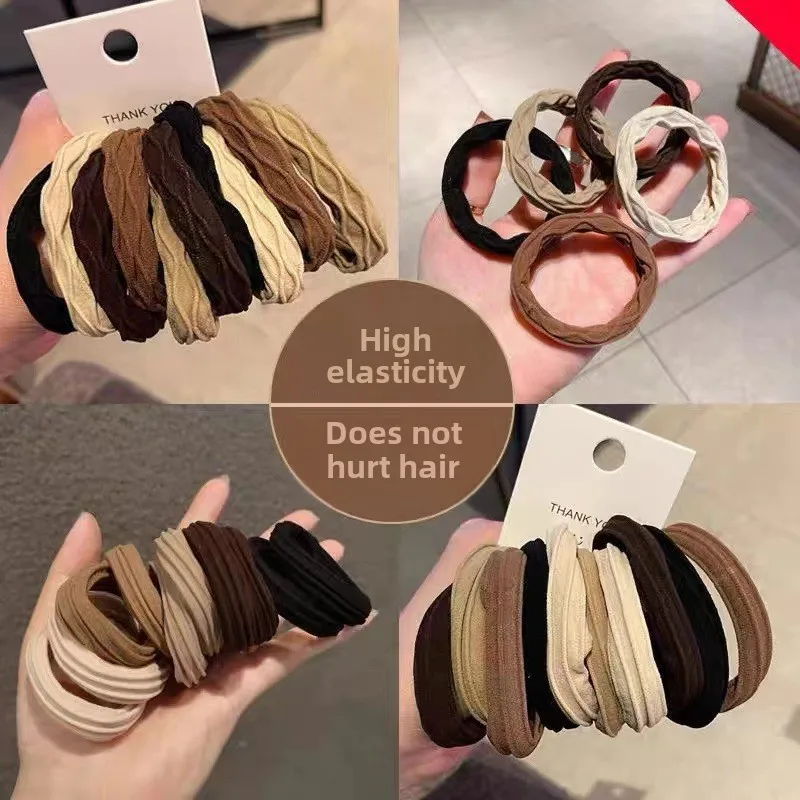 여아용 튼튼한 고탄성 심리스 헤어 로프, 주름 포니테일 거치대 고무 밴드 헤어 액세서리, 5 개/세트, 신제품 title=여아용 튼튼한 고탄성 심리스 헤어 로프, 주름 포니테일 거치대 고무 밴드 헤어 액세서리, 5 개/세트, 신제품 