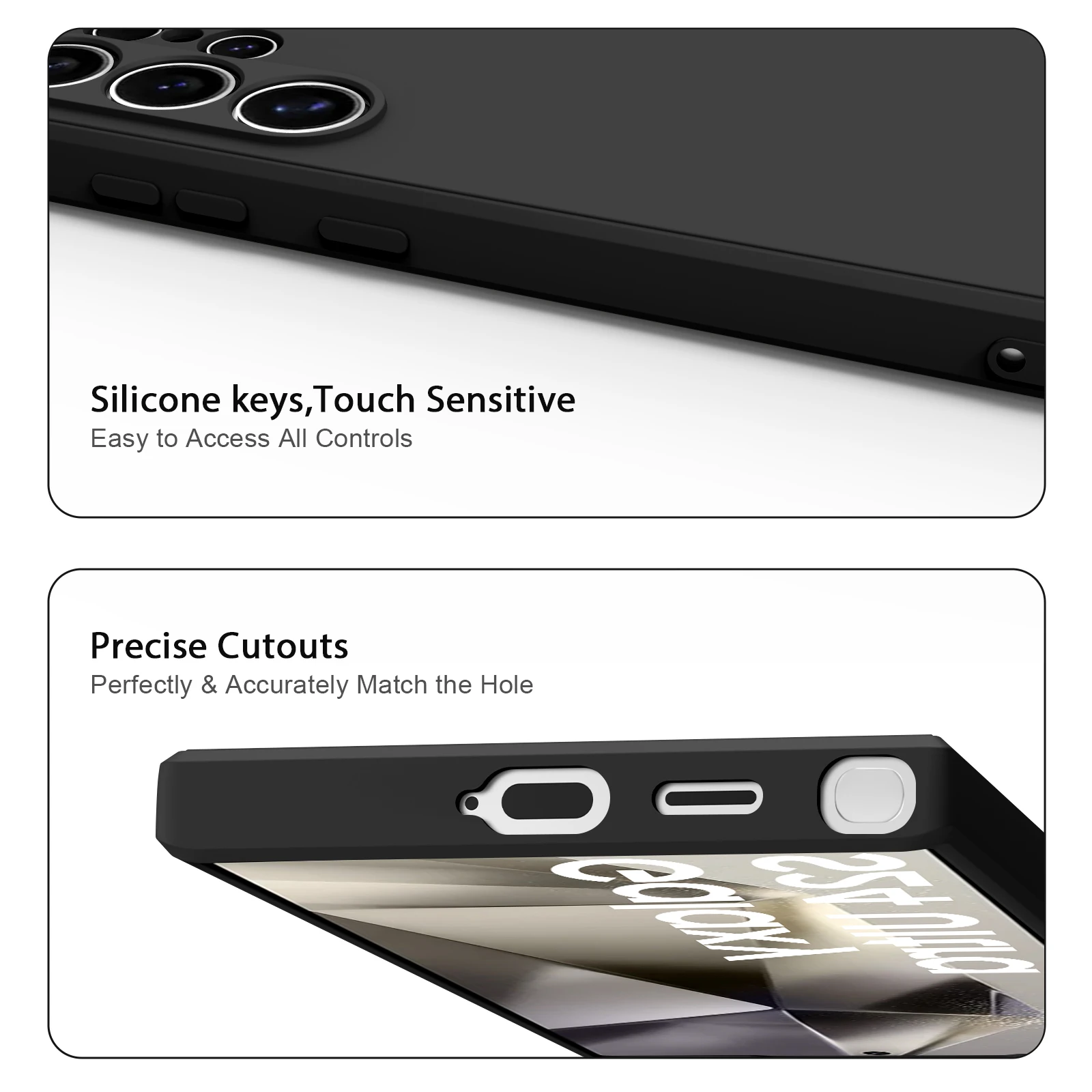 삼성 갤럭시 S24 울트라용 소프트 실리콘 휴대폰 케이스, 충격 방지 보호 커버, 휴대폰 액세서리