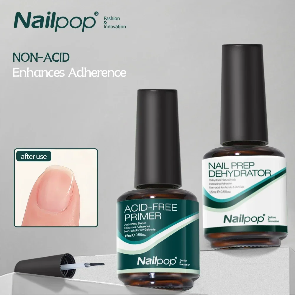Nailpop 네일 탈수기 및 프라이머 무산 천연 네일 준비, 아크릴 및 UV 젤 네일 광택제, 빠른 건조, 우수한 본딩 세트 title=Nailpop 네일 탈수기 및 프라이머 무산 천연 네일 준비, 아크릴 및 UV 젤 네일 광택제, 빠른 건조, 우수한 본딩 세트