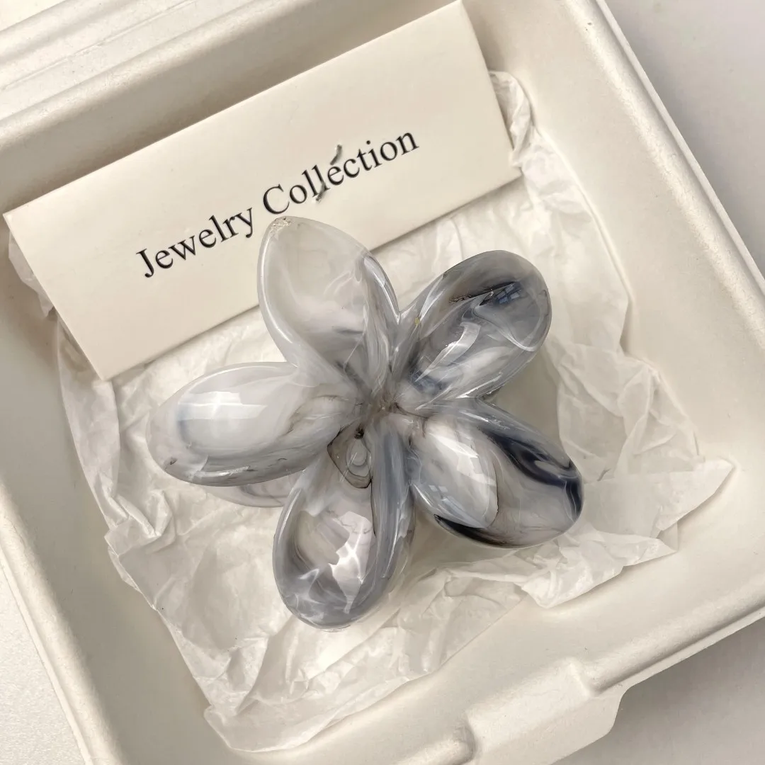 꽃 헤어 크랩 헤어 클립, 캐주얼 꽃 헤어 클로 클립, 상어 머리핀 바레트, 여름 패션