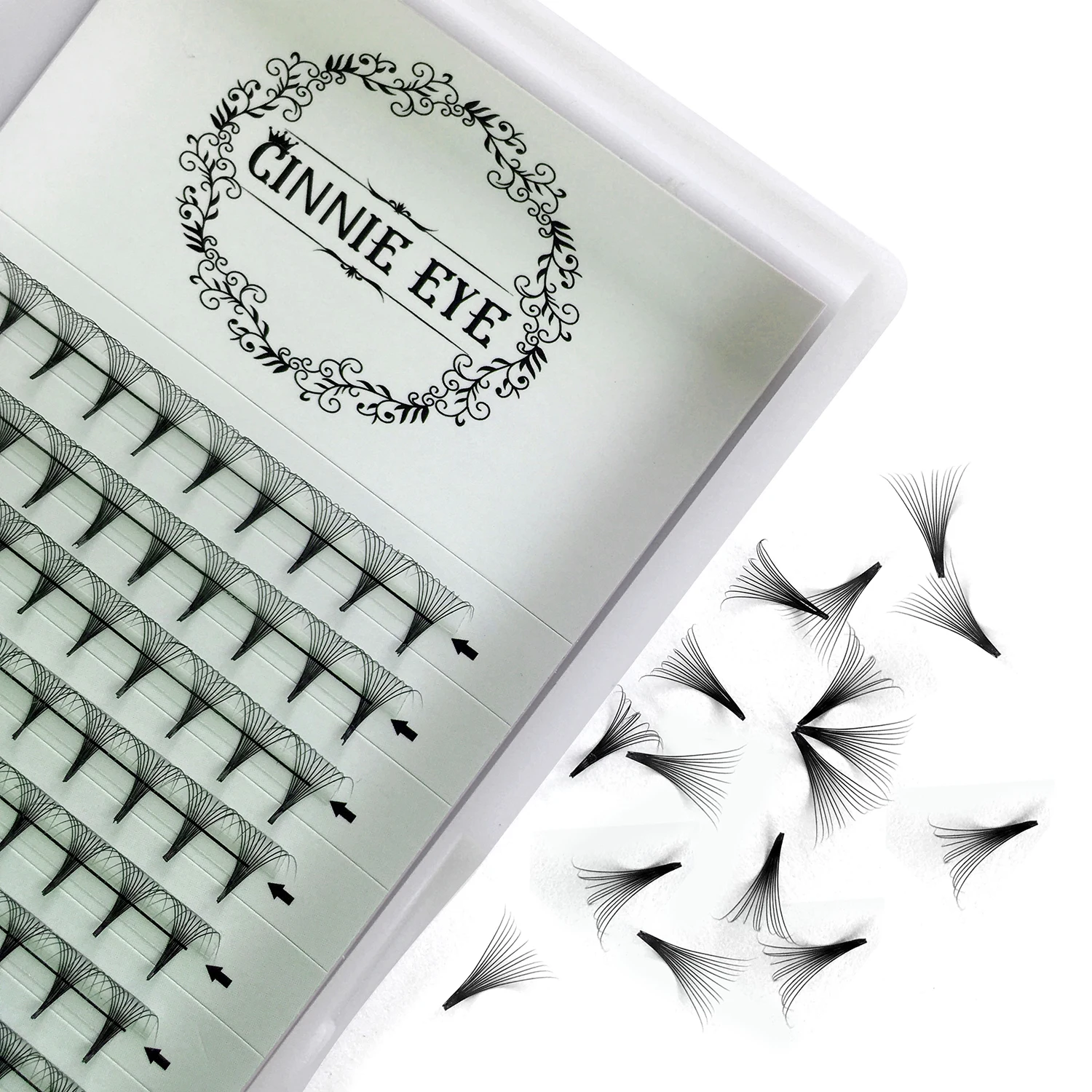 10D 러시아 볼륨 속눈썹, 긴 줄기 속눈썹 연장, 준비된 뾰족한 베이스 속눈썹, 3D 5D 6D 인조 속눈썹 클러스터