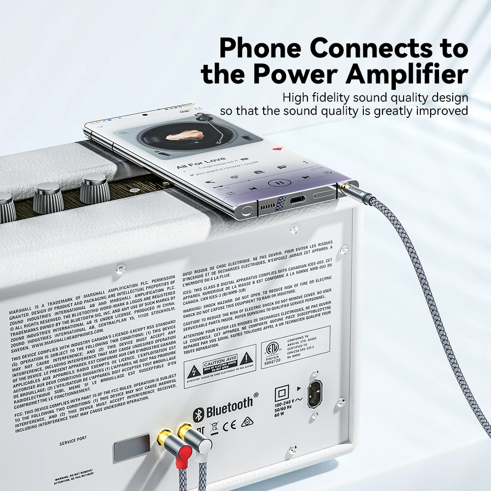 Essager RCA 오디오 스테레오 케이블 잭, 앰프 오디오 홈 시어터 와이어용 스플리터 수 어댑터, 90 ° 각도, 3.5mm-2RCA 케이블