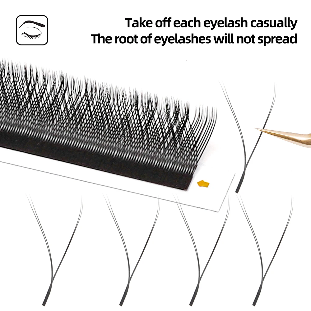 LAIYANUO W 모양 블룸, 2D 3D 4D 5D 6D 7D 8D 자동 꽃, 프리메이드 팬 속눈썹 연장, 자연스러운 YY 개별 속눈썹