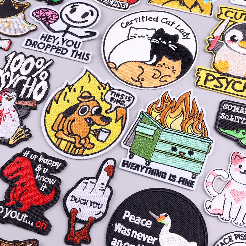 의류용 작은 노란색 오리 자수 패치, 힙합 동물 패치 다리미, 의류용 패치, 융합 패치 스티커 배지