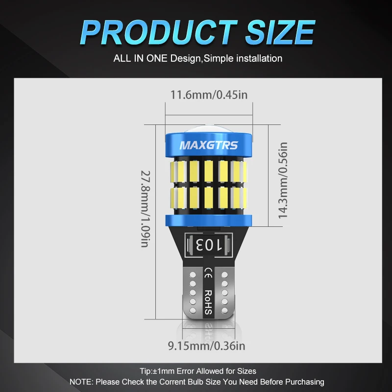 매우 밝은 자동차 인테리어 사이드 라이트 194 3030 SMD 자동 전구, 오류 없음, 2x W5W T10, 5W5, 12V, 8W, 950Lm, 화이트 앰버 레드