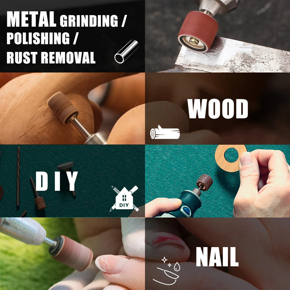 CMCP 샌딩 드럼 세트 그릿 #80 #100 #120 드레멜 샌딩 맨드릴 샌딩 밴드, 드레멜 로터리 도구 연마 도구