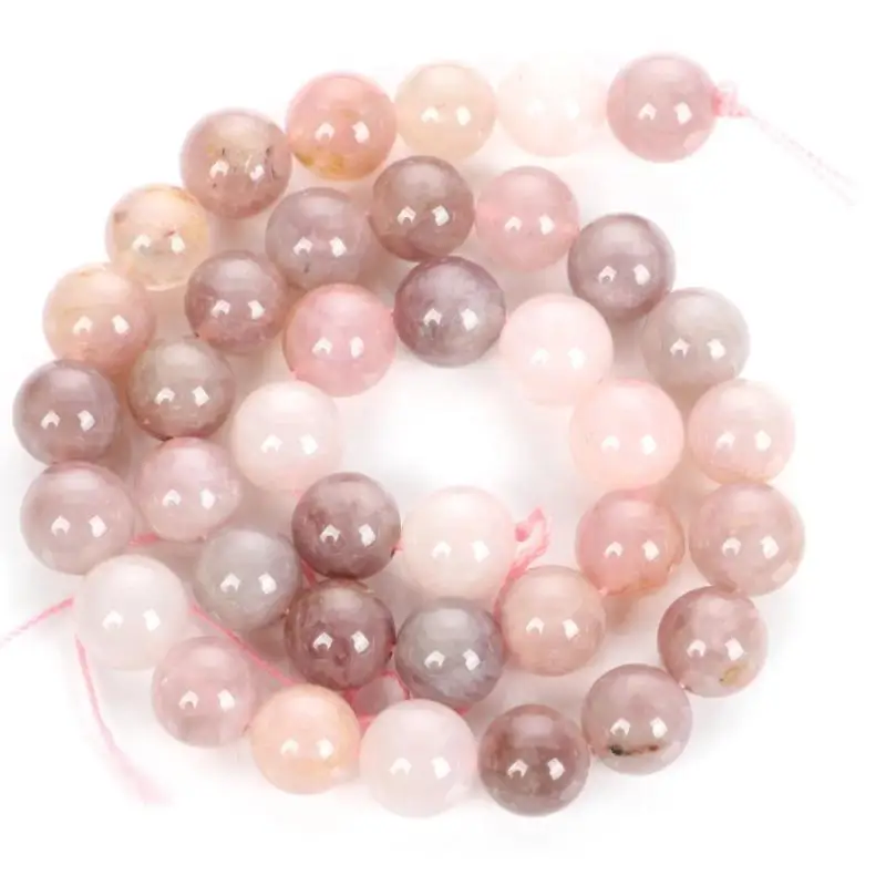 천연 스톤 핑크 오팔 참 루즈 비즈, DIY 라운드 비즈, 쥬얼리 액세서리, 패션
