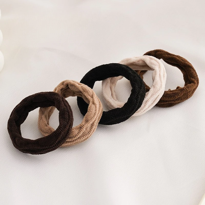 여아용 튼튼한 고탄성 심리스 헤어 로프, 주름 포니테일 거치대 고무 밴드 헤어 액세서리, 5 개/세트, 신제품