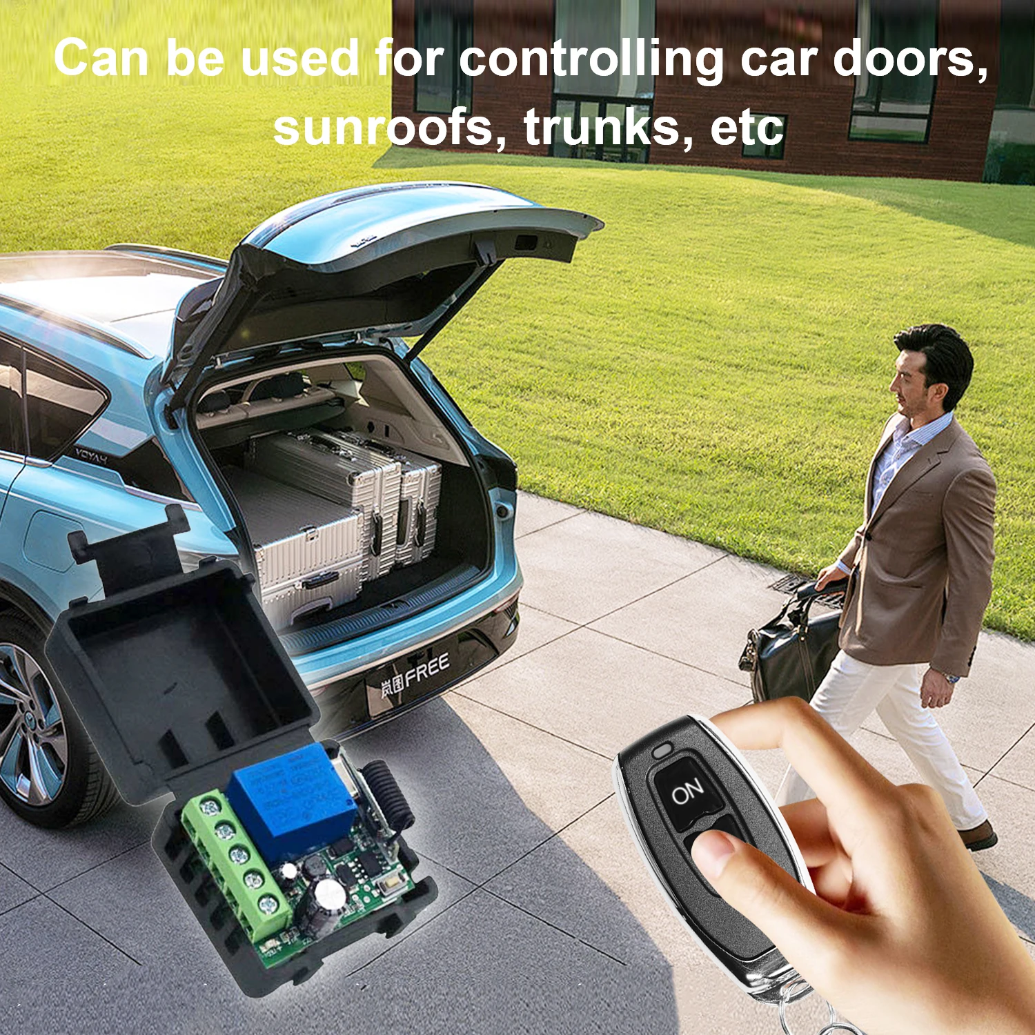 무선 리모컨 스위치, RF 릴레이, 송신기, 리모컨 게이트, 문짝 조명 제어, DC 12V, 24V, 48V, 60V, 433Mhz, 433MHz