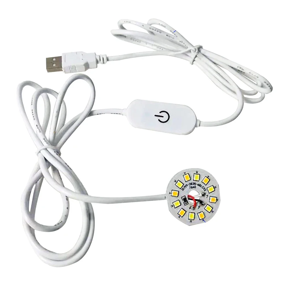 터치 스위치가 있는 USB LED 조명, 책상 책 램프, 조도 조절식 침실 독서 USB 야간 조명, 1.5m 라인 길이, DC 5V, 3 색, 3W, 10W