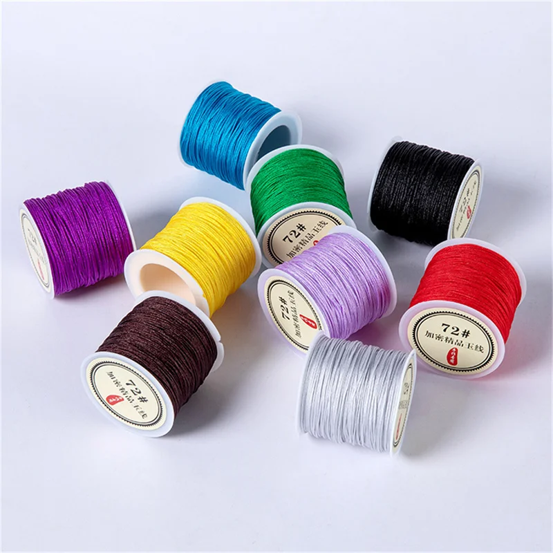 10 미터 0.8mm 나일론 스레드 코드 Macrame 로프 팔찌 DIY Tassels에 대 한 땋은 문자열 구슬 문자열 쥬얼리 액세서리 만들기
