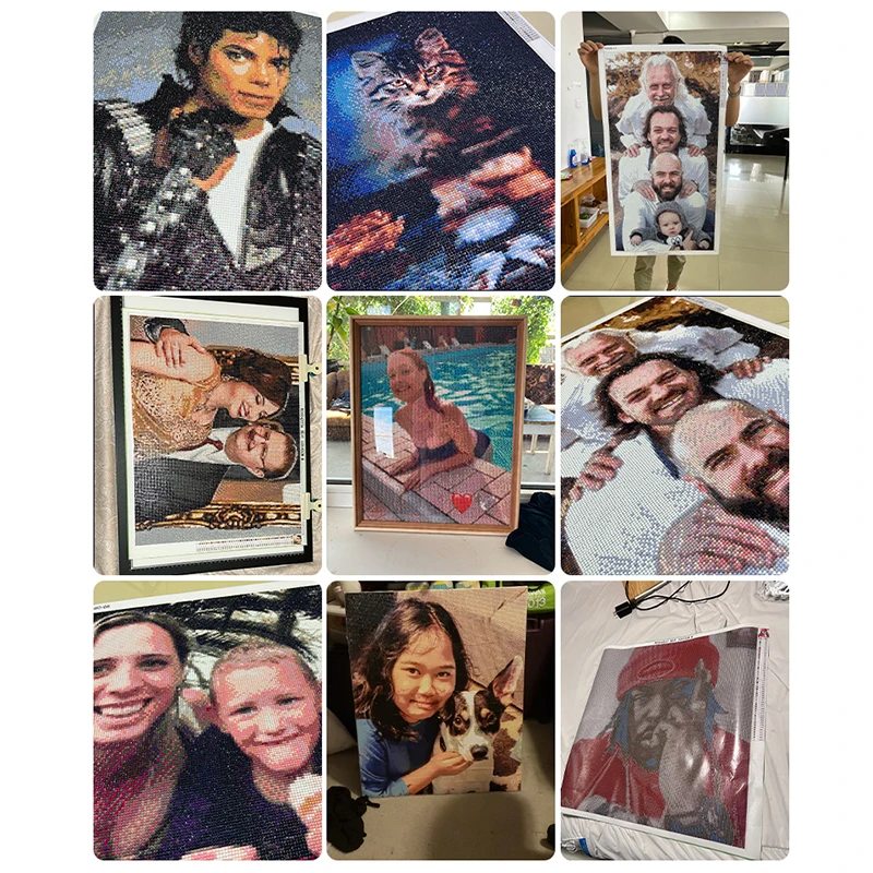 NICAI 사진 커스텀 다이아몬드 페인팅 5D DIY 라인석 사진, 풀 스퀘어 라운드 다이아몬드 자수 세일, 홈 데코 선물