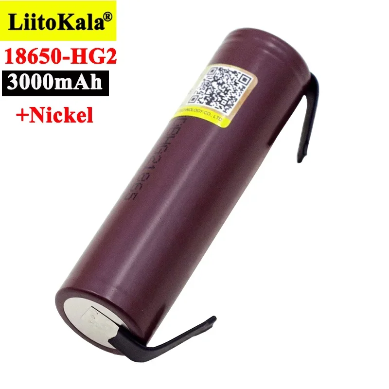 Liitokala HG2 18650 3000mAh 배터리 18650HG2 3.6V 방전 20A, hg2 배터리 전용, DIY 니켈, 신제품