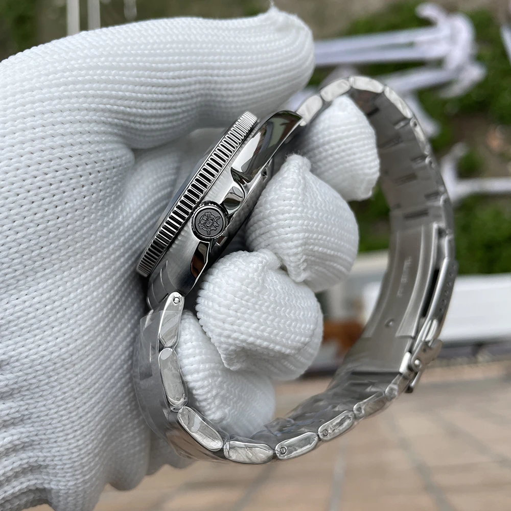 Steeldive SD1970 방수 AR 코팅 사파이어 유리 NH35 6105 거북이 자동 다이버 시계, 화이트 날짜 배경, 200M