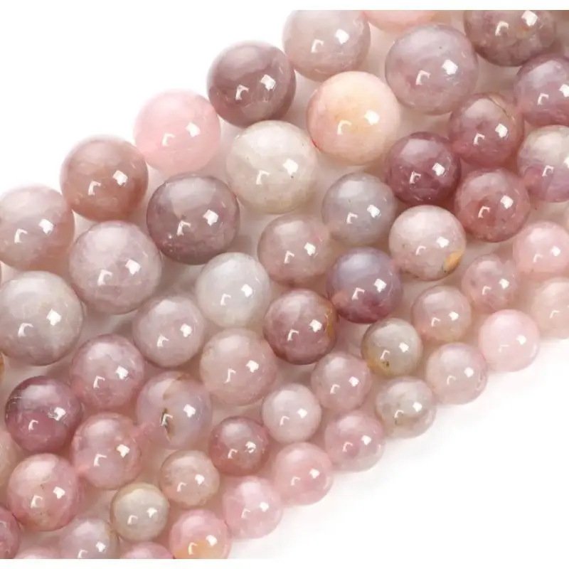 천연 스톤 핑크 오팔 참 루즈 비즈, DIY 라운드 비즈, 쥬얼리 액세서리, 패션