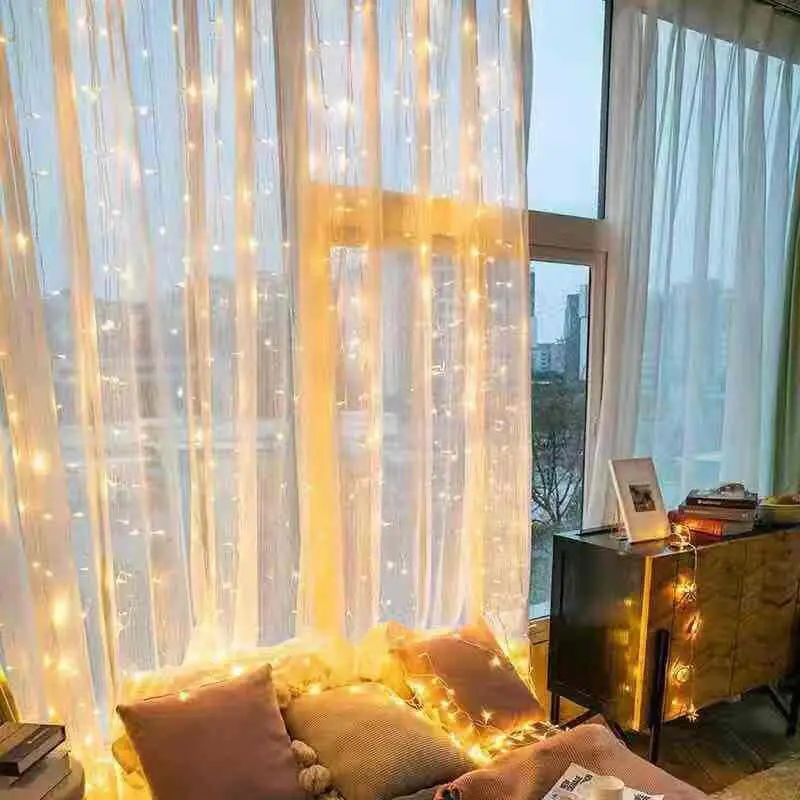 USB 커튼 스트링 조명, 홈 침실 크리스마스 트리 화환 조명, 웨딩 크리스마스 휴일 장식 요정 조명, 8 가지 모드, 6, 4, 3M